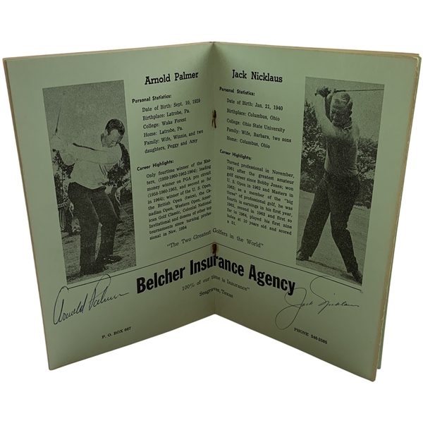 Arnold Palmer and Jack Nicklaus Signed 1964 Golf Exhibition Souvenir Program with Beckett LOA