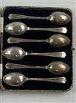 A Set of Six Sterling Silver Golfing Spoons by Walker & Hall