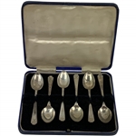 A Set of Six Walker and Hall Sterling Silver Golf Motif Teaspoons Sheffield 1933