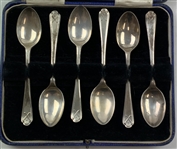 A Set of Six Walker and Hall Sterling Silver Golf Motif Teaspoons Sheffield 1933