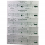 Five 1994 Memorial Tournament Official Scorecards W/ Calcavecchia, Singh, Lanny Wadkins