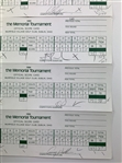 Five 1994 Memorial Tournament Official Scorecards W/ Calcavecchia, Singh, Lanny Wadkins