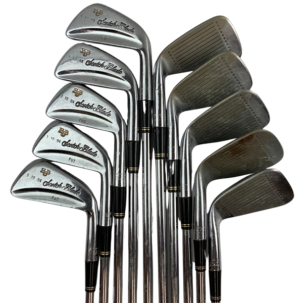 Fuzzy Zoellers 1984 US Open Winning Used 1-10 Hillerich & Bradsby PowerBilt Scotch 3 16 84 Stamped Iron Set from Caddie