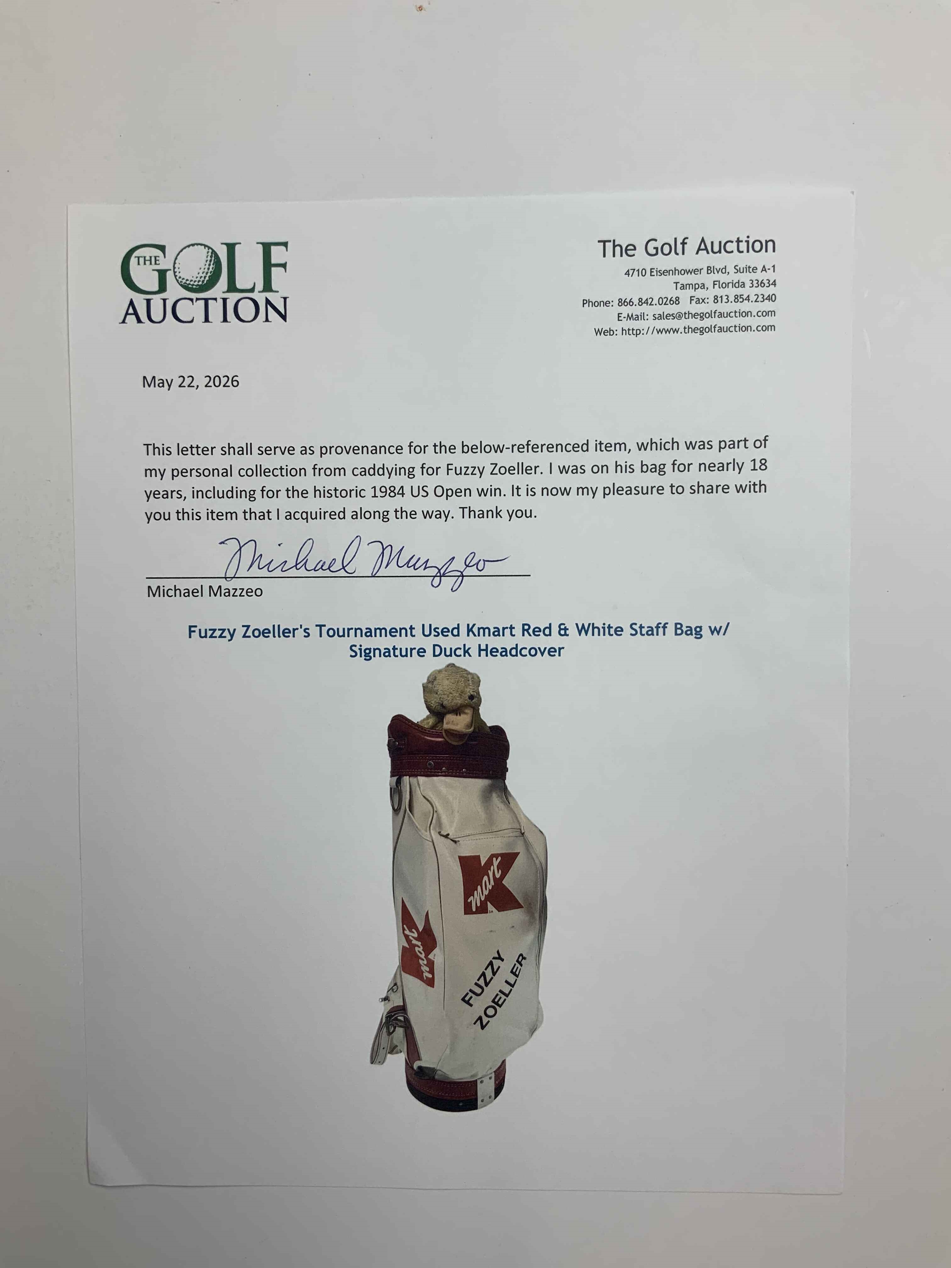 Lot Detail - Fuzzy Zoeller's Tournament Used Kmart Red & White