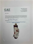 Fuzzy Zoeller's Tournament Used Kmart Red & White Staff Bag w/ Signature Duck Headcover