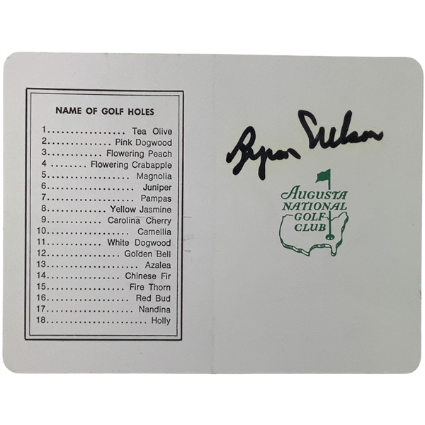 Byron Nelson Signed Augusta National Scorecard JSA ALOA