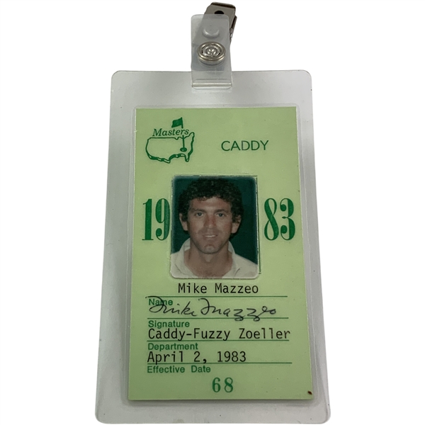 1983 Masters Tournament Fuzzy Zoeller Caddy Identification Badge - Mazzeo Collection
