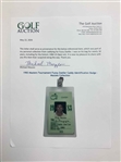 1983 Masters Tournament Fuzzy Zoeller Caddy Identification Badge - Mazzeo Collection