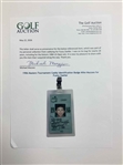 1986 Masters Tournament Caddy Identification Badge Mike Mazzeo for Fuzzy Zoeller 