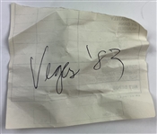 Fuzzy Zoeller's Winning 1983 Las Vegas Pro-Celebrity Classic Tournament Used Signed Maxfli Golf Ball from Caddie w/ Badge JSA ALOA