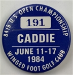 Fuzzy Zoeller's 1984 US Open Final Rd Winning Signed Maxfli Used Golf Ball From his Caddie w/ Badge & ID JSA ALOA