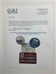 Fuzzy Zoeller's 1984 US Open Final Rd Winning Signed Maxfli Used Golf Ball From his Caddie w/ Badge & ID JSA ALOA