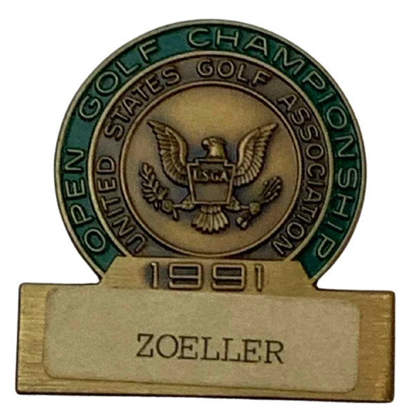 Fuzzy Zoellers 1991 US Open at Hazeltine Contestant Badge - Mazzeo Collection