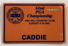 1978, 1980 & 1989 Fuzzy Zoeller PGA Championship Caddie Badges from Mazzeo Collection - Nicklaus & Stewart Wins