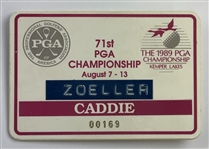1978, 1980 & 1989 Fuzzy Zoeller PGA Championship Caddie Badges from Mazzeo Collection - Nicklaus & Stewart Wins