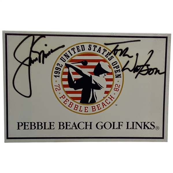 Jack Nicklaus and Tom Watson Signed 1992 US Open Pebble Beach Scorecard - Mazzeo Collection JSA ALOA