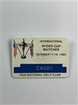 1979 & 1983 Ryder Cup & 1987 Skins Game Fuzzy Zoeller Caddy Badges - Mazzeo Collection