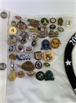 2002 US Open Bethpage Black Official Embroidered Pin Flag w/ Many Commemorative Golf Pins - Mazzeo Collection