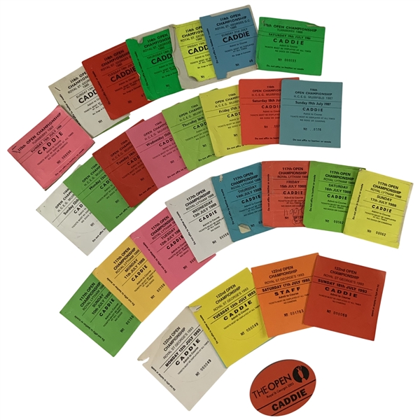 A Collection of Open Championship Caddie and Staff Passes, 1985-2003 - Mazzeo Collection