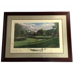 Twenty-One (21) US Open Champs Signed Linda Hartough Ltd Ed 1997 Congressional CC Print - Framed JSA ALOA