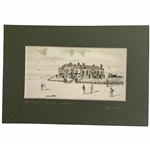 Signed Bill Waugh Monochromatic Golf Print The Royal and Ancient Clubhouse St Andrews