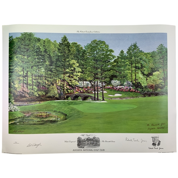 Robert Trent Jones & Bill Waugh Signed and Matted Print of Augusta National Golf Club JSA ALOA