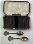 A Pair of Cased Sterling Silver Lawn Bowls Prize Spoons by Levi and Salaman, Birmingham, 1912