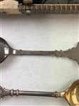 A Pair of Cased Sterling Silver Lawn Bowls Prize Spoons by Levi and Salaman, Birmingham, 1912