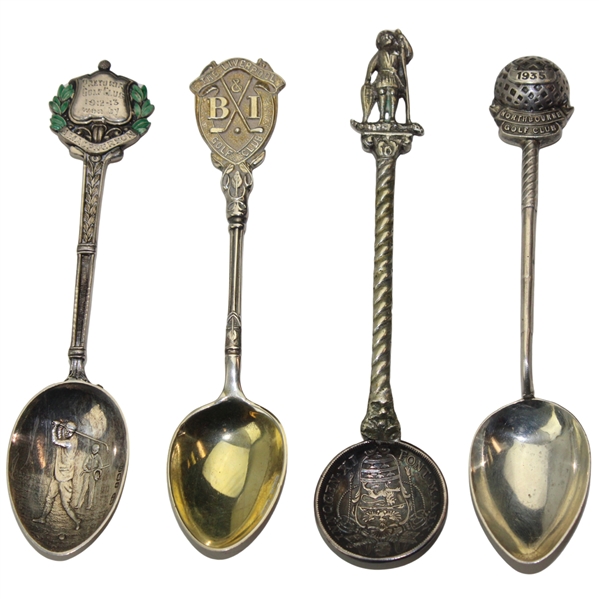Four (4) Various Vintage Golf Themed Sterling Silver Spoons