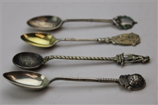 Four (4) Various Vintage Golf Themed Sterling Silver Spoons