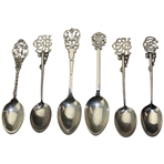 Six (6) Various Vintage Golf Themed Sterling Silver Spoons