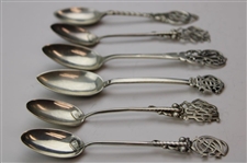 Six (6) Various Vintage Golf Themed Sterling Silver Spoons