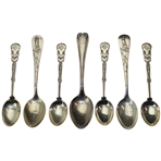 Seven (7) Various Vintage Golf Themed Sterling Silver Spoons
