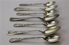 Seven (7) Various Vintage Golf Themed Sterling Silver Spoons