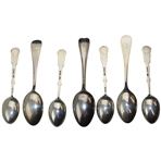 Seven (7) Various Vintage Golf Themed Sterling Silver Spoons