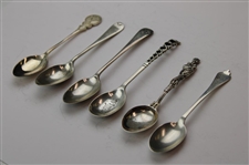 Six (6) Various Vintage Golf Themed Sterling Silver Spoons