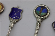 Seven (7) Various Vintage Golf Themed Sterling Silver Spoons