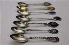 Seven (7) Various Vintage Golf Themed Sterling Silver Spoons