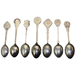 Seven (7) Various Vintage Golf Themed Sterling Silver Spoons