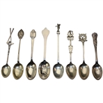 Eight (8) Various Vintage Golf Themed Sterling Silver Spoons