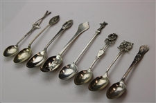 Eight (8) Various Vintage Golf Themed Sterling Silver Spoons