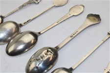 Eight (8) Various Vintage Golf Themed Sterling Silver Spoons