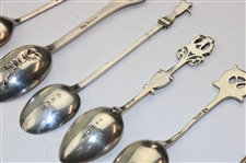 Eight (8) Various Vintage Golf Themed Sterling Silver Spoons
