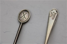 Six (6) Various Vintage Golf Themed Sterling Silver Spoons