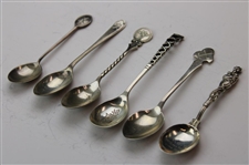 Six (6) Various Vintage Golf Themed Sterling Silver Spoons