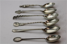 Six (6) Various Vintage Golf Themed Sterling Silver Spoons