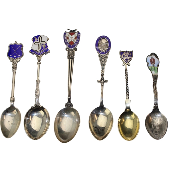 Six (6) Various Vintage Golf Themed Sterling Silver Spoons