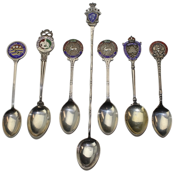 Seven (7) Various Vintage Golf Themed Sterling Silver Spoons