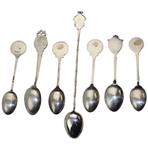 Seven (7) Various Vintage Golf Themed Sterling Silver Spoons