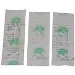 Three (3) Ben Hogan Signed Shady Oaks Country Club Receipts JSA ALOA